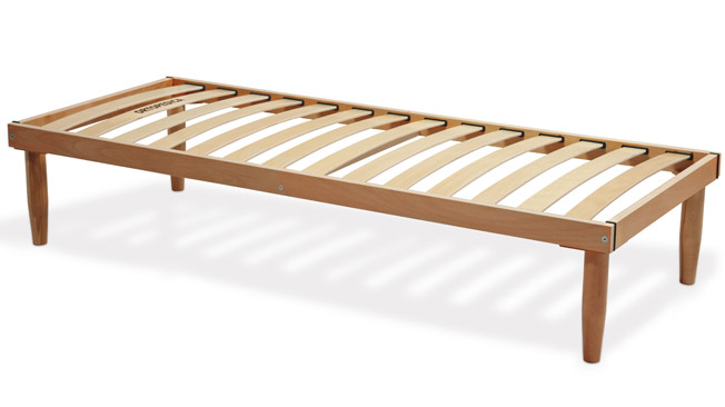 Mercurio - Fixed slatted bed frame entirely made of wood