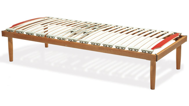 Saturno - Fixed slatted bed frame in beech wood