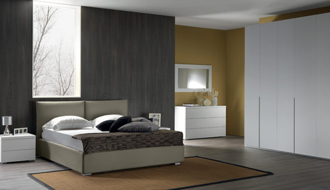 Bedroom complete with wardrobe and chest of drawers and two bedside triptych - Marion Collection 2013/2014