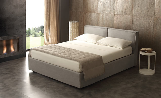 Cube - Letto matrimoniale con vano contenitore comprensivo di rete a doghe in legno senza materasso in lattice