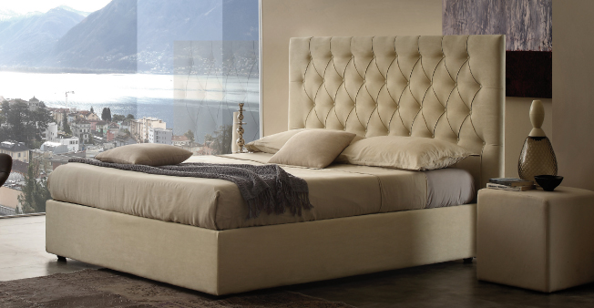 Diamond - Letto matrimoniale con Swarovski opzionali