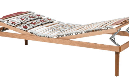 Nettuno - Rete per letto motorizzata a doghe in legno di faggio con alzata testa piedi elettrica matrimoniale e singola